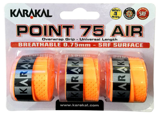 3x Karakal Point 75 Air Overwrap Grip Anti Slip Racquet ProtectorFITNESS360