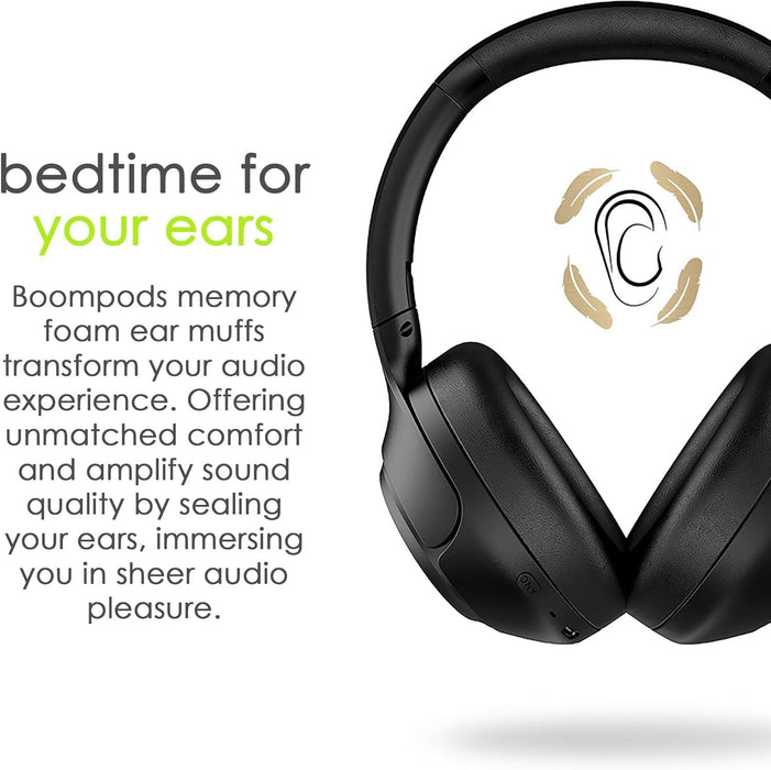 Boompods Orbit ANC Over Ear Noise Cancelling Headphones with Microphone Black