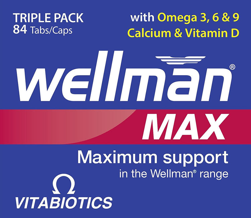 Vitabiotics Wellman Max 84x Capsules/Tablets Omega Health Vitality 3 Packs for 2