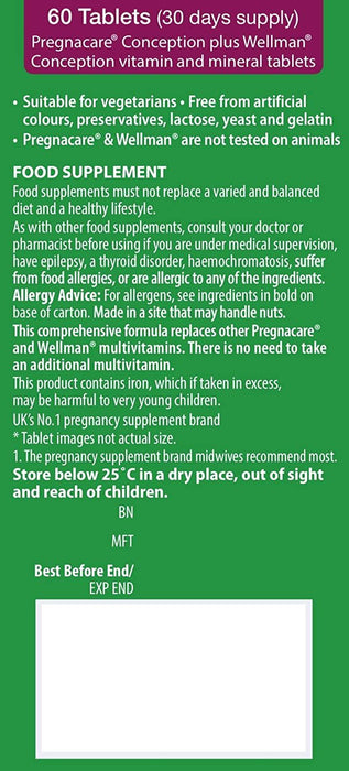 Vitabiotics Pregnacare Conception His Her Tablet 60 Tablets - 3 Packs for 2