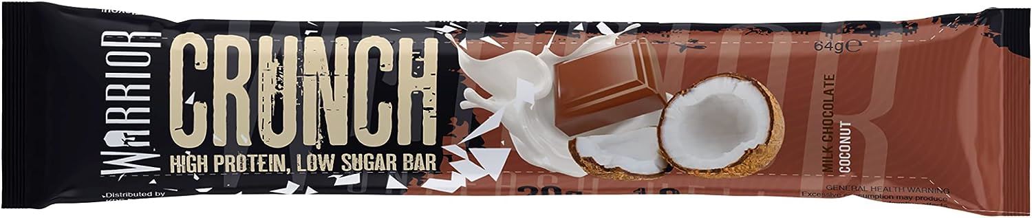 Warrior Crunch Bars High Protein Low Carbs Muscle Building Gym Training 12 x 64g