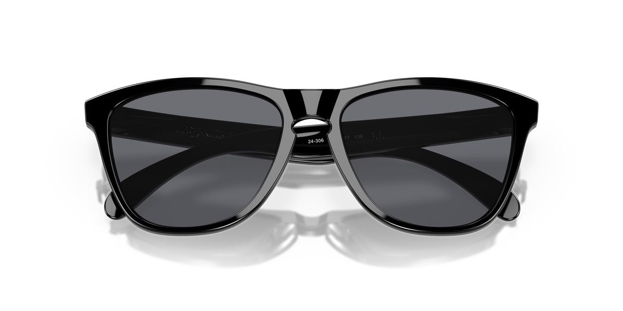 Oakley Frogskins Sunglasses Grey Lenses Polished Black Stylish Frame Driving