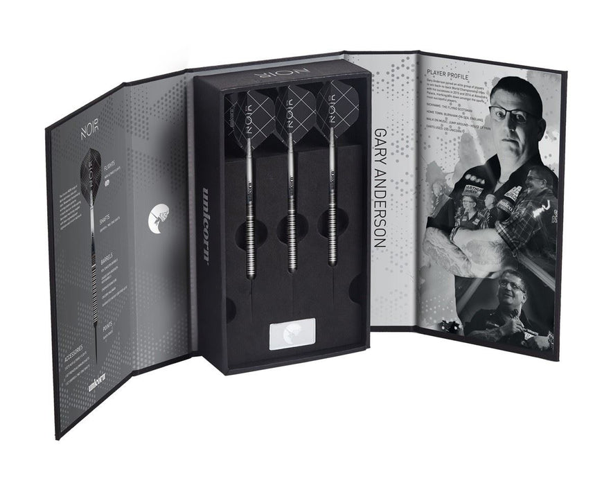 Unicorn Noir Darts Set Gary Anderson Black Aluminum Shaft Steel Tip 21/23/25/27G