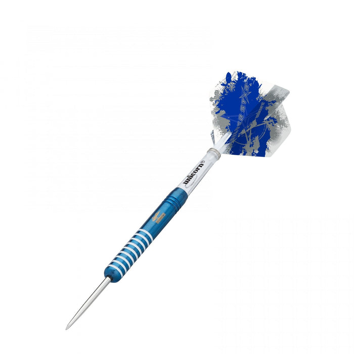 Unicorn Blue Silver Star Darts Set Gary Anderson Tungsten 3 Shaft 21/23/25/27G