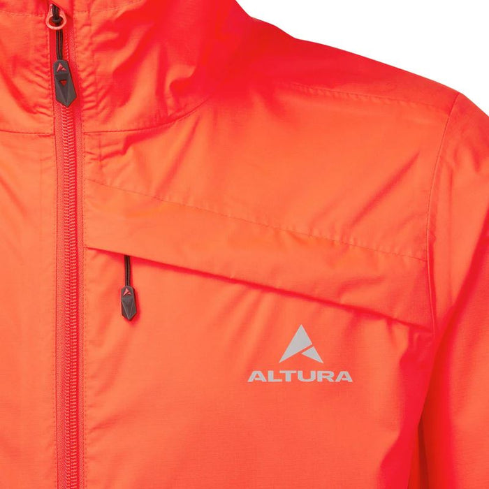 Altura Cycling Jacket Nightvision Nevis Waterproof, Helmet Compatibe Hood - Red