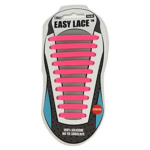 EASY LACE NO TIE ELASTIC SILICONE SLIP ON TRAINERS SHOELACES 20 PIECE