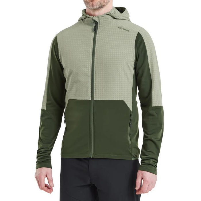 Altura Esker Cave Trail Men's Cycling Hoodie With Water-Repellent Finish - Stone Olive
