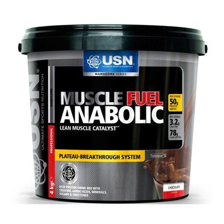 USN Muscle Fuel Anabolic All In One Muscle Mass And Growth Shake Powder - 4kg-Chocolate