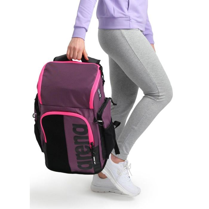 Arena Spiky 3 Backpack Plum Pink Water Repellent Pockets Swimming Travel Zip Bag