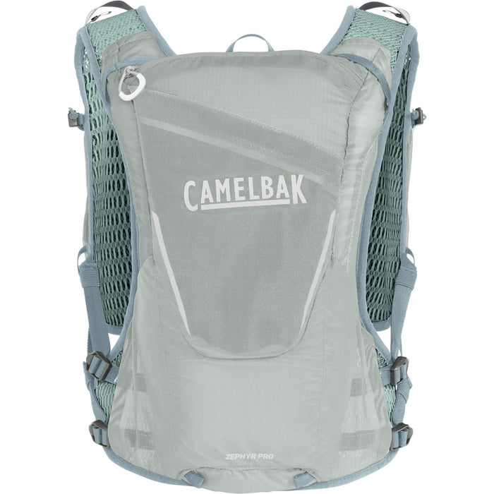 Camelbak A Zephyr Pro Vest Mens Hiking 12L Hydration 2 x 500ml Quick Stow Flasks - Pigeon/Blue Surf
