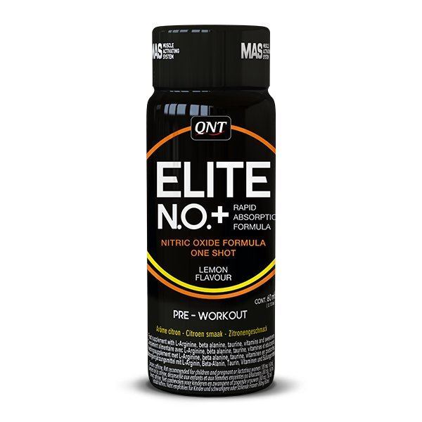 QNT No+ Elite Shot Nitric Oxide Pre-Workout Muscle Growth (Lemon) - 12 x 60ml