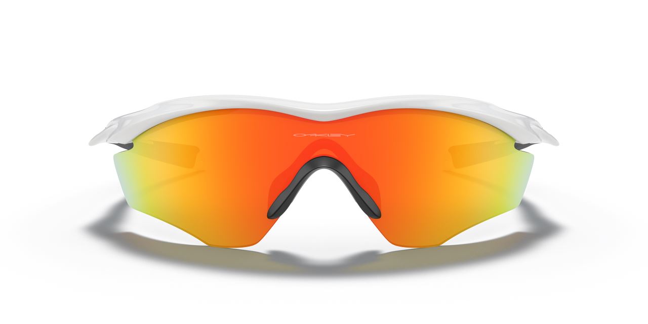 Oakley M2 Frame XL Cycling Sunglasses Fire Iridium Lenses Polished White Frame