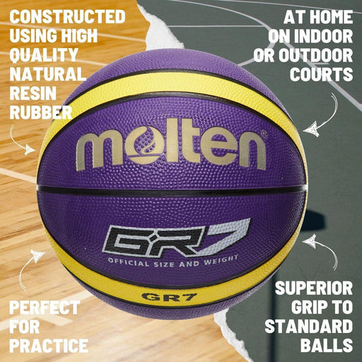 Molten BGR6 - VY Rubber Series Fiba Approved Top Quality 12 Panel BasketballMolten