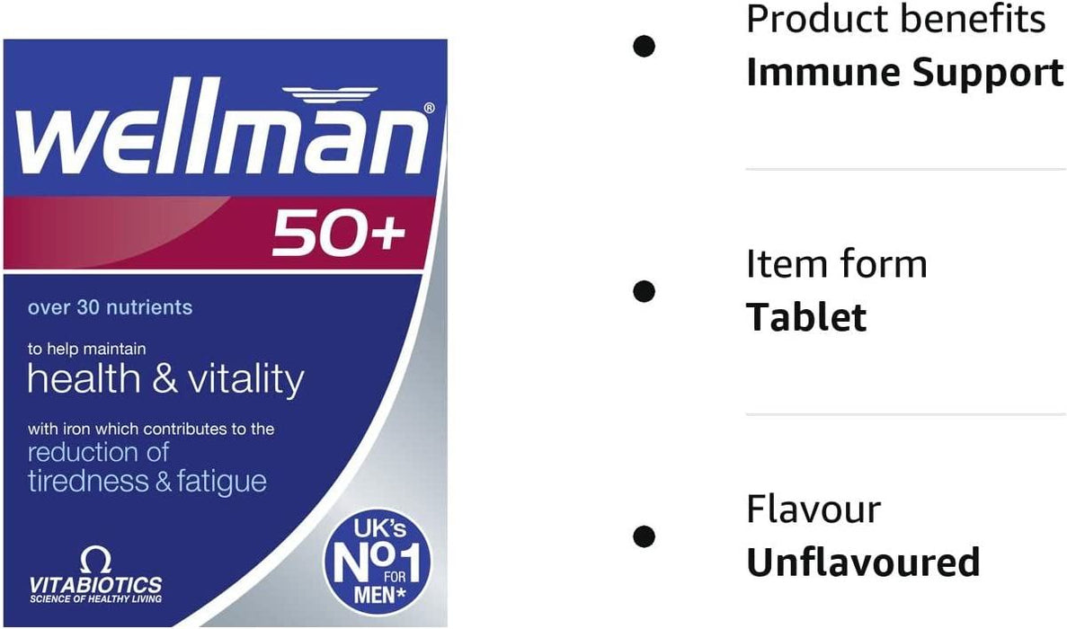 Vitabiotics Wellman 30x Tablets 50+ Mens Vitamins Minerals - 3 Packs for 2