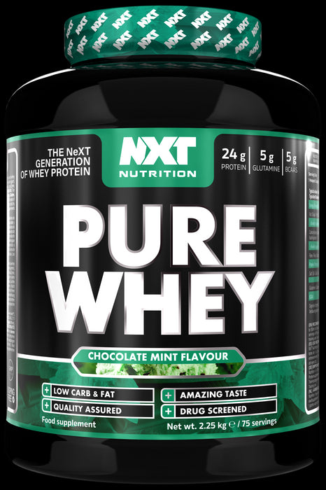 NXT Nutrition Pure Whey Powder - Low Fat - Muscle Building - 2.25KG