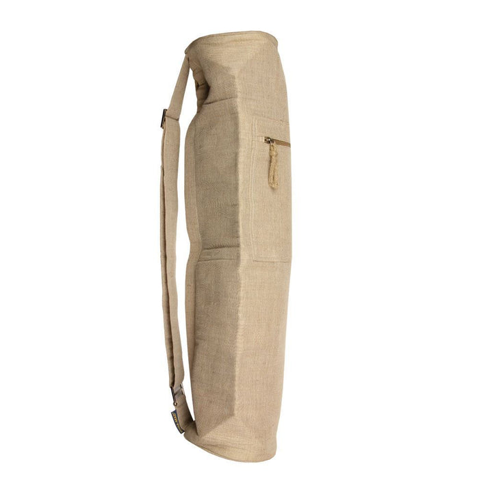 Fitness Mad Jute Cotton Yoga Mat Bag Comfort For Pilates & Exercise - Natural