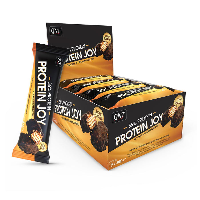 QNT Protein Joy Bar Low Sugar 12 x 60g - Chocolate Cookie