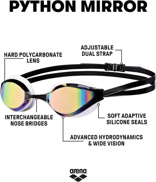 Arena Python Mirror Swimming Goggles UV Protection Lens