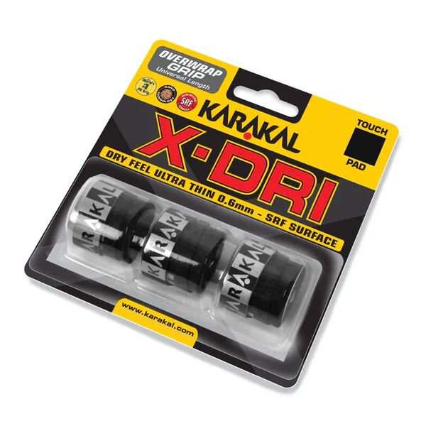 3x Karakal X-DRI Overwrap Super Soft Ultra Thin Racket Grip