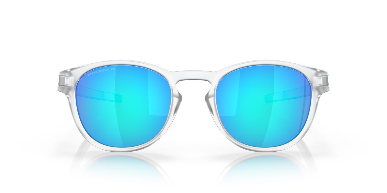 Oakley Latch Sunglasses Sapphire Polarized Lenses Matte Clear Frame Glasses