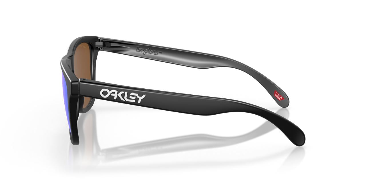 Oakley Frogskins Sunglasses Violet Lenses Matte Black Stylish Frame Driving