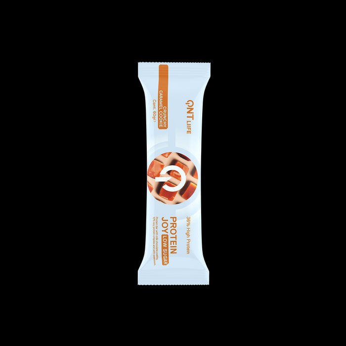 QNT Protein Joy Bar Low Sugar 12 x 60g - Crunchy Caramel Cookie