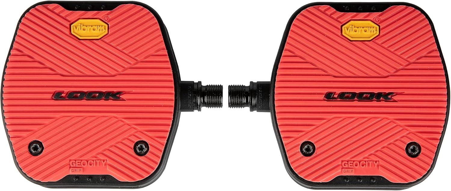 LOOK Geo City Flat Grip Pedals Urban & City Bike Pedals - Red