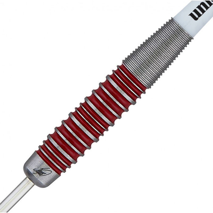 Unicorn James Wade The Machine 90% Tungsten Steel Tip Darts 22/24/26g Silver/Red