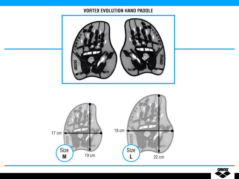 Arena Vortex Evolution Hand Paddle in Silver / Black for Intense Training