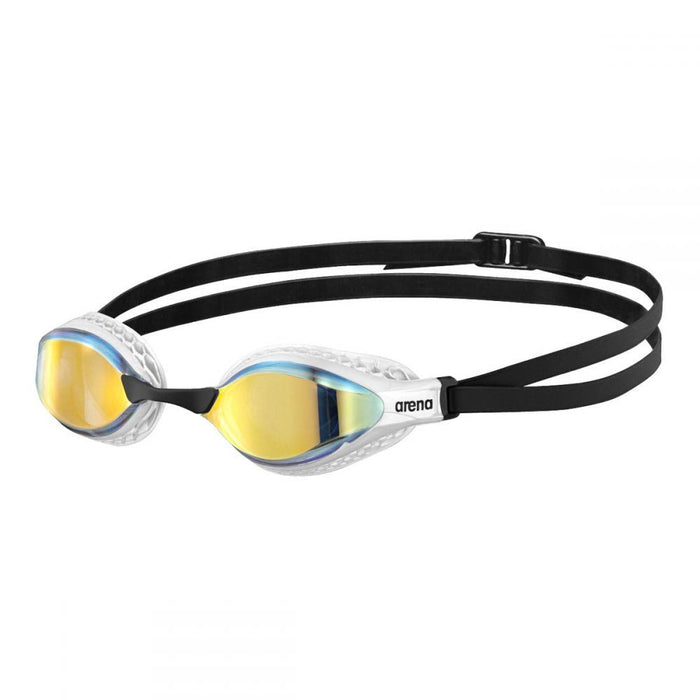 Arena Swimming Goggles Airspeed Mirror Wide Lenses - Yellow / Copper / White