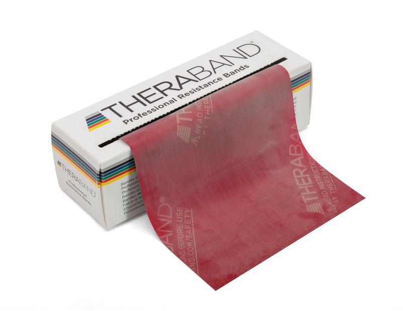 THERABAND Medium 6 Yard Latex Resistance Bands ForPhysio, Rehab & Strength - Red