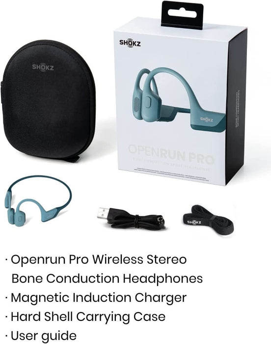 Aftershokz Shokz OpenRun Pro Headphones Quick Charge Earphones Buds - BlueAfterShokz