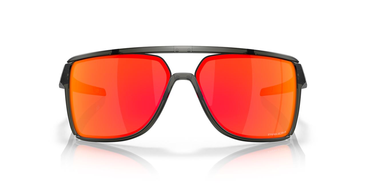 Oakley CASTEL Sunglasses Matte Grey Smoke Frame Prizm Ruby Lens
