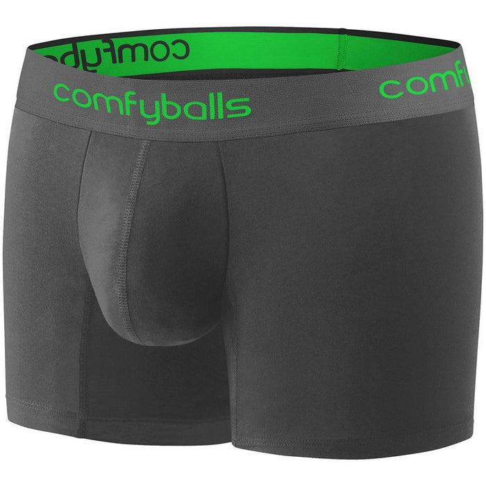 Comfyballs Men's Performance Long Boxer Shorts Fitness Underwear Charcoal Viper
