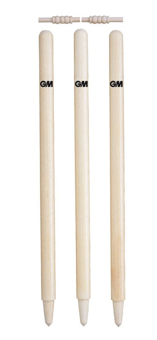 Gunn & Moore Senior Cricket Batting Stumps Made of Wood with Wax Finish