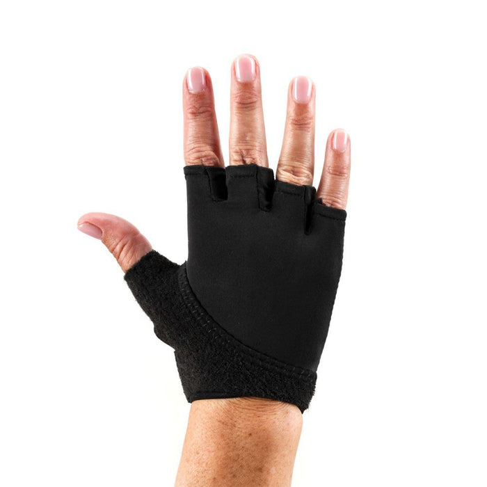 Toesox Grip Gloves Half Finger with Terry Cloth Thumb and Non Slip Palm