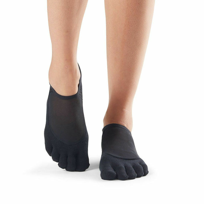 Toesox Full Toe Luna Black Mesh Soft Grip Yoga & Pilates Non Slip Socks