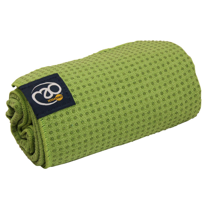 Fitness Mad Yoga Pilates Super Absorbent Mat Grip Dot Towel - 183cm x 60cm[Lime Green]