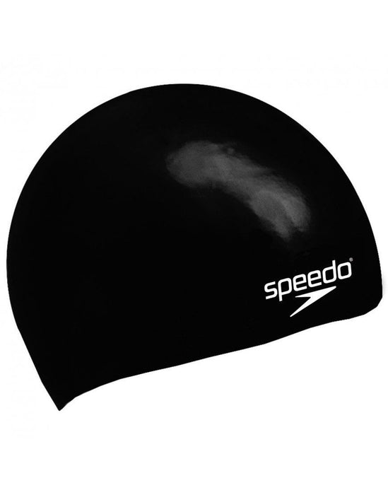 Speedo Swimming Plain Moulded Silicone Swim Cap Hydrodynamic - Black