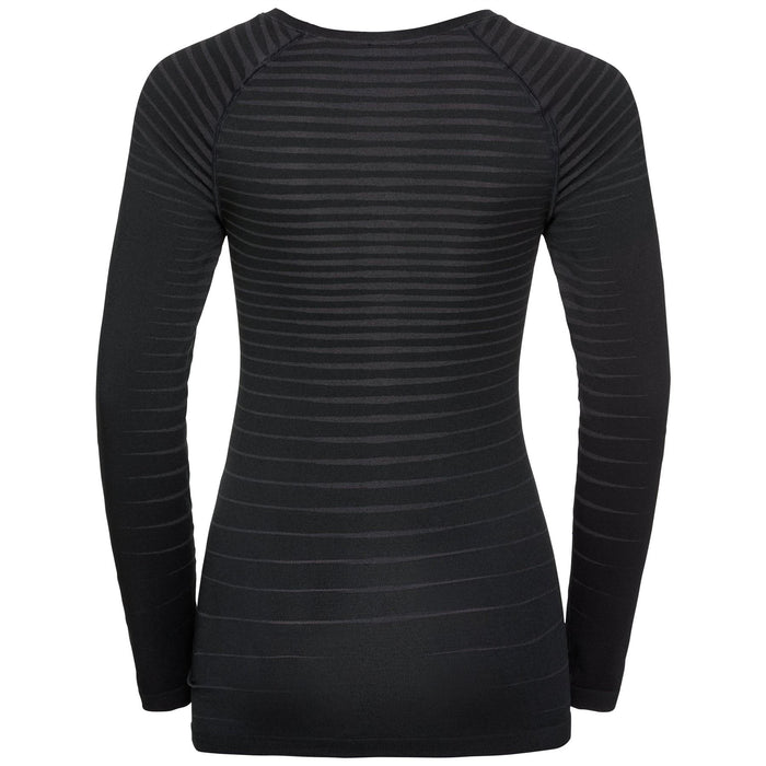 Odlo Performance Light Women's Running Top in Black Base Layer with Crew Neck