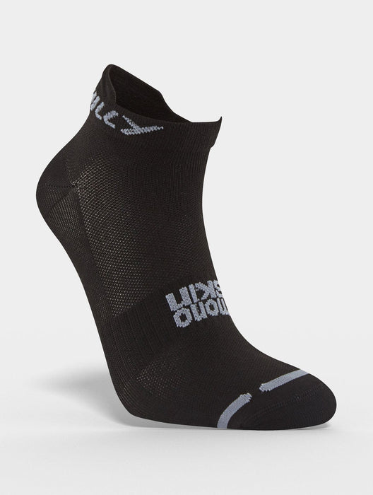 Hilly Mens Active Socklet Zero Cushion Sports Running Socks - Black / GreyFITNESS360