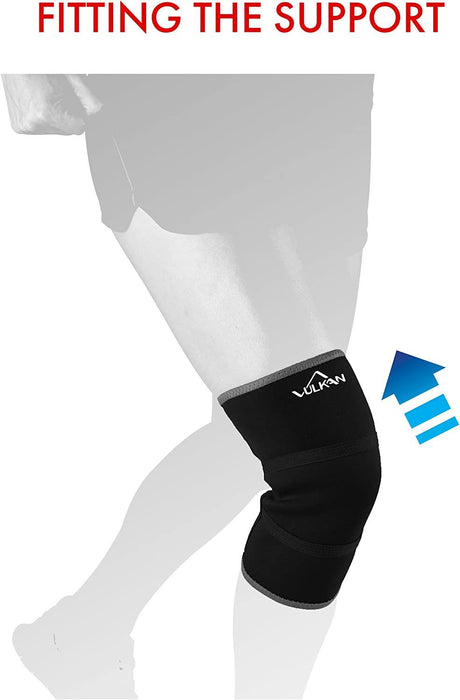 Vulkan Classic Knee Support Compression Sleeve in Black - Neoprene - Level 2