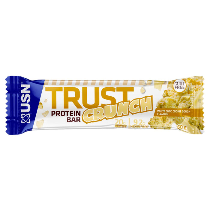 USN Trust Crunch Protein Bars 12x60g Healthy Nutritionals White Chocolate Cookie