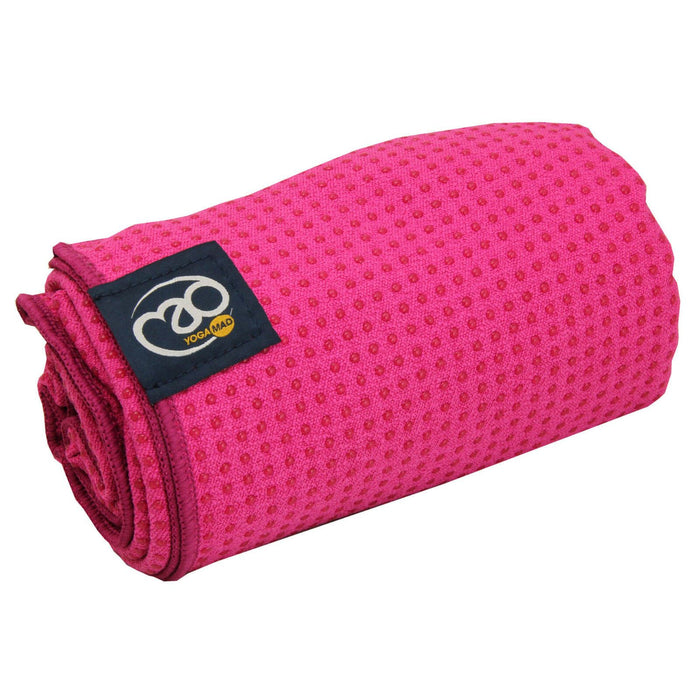 Fitness Mad Yoga Pilates Super Absorbent Mat Grip Dot Towel - 183cm x 60cm[Pink]