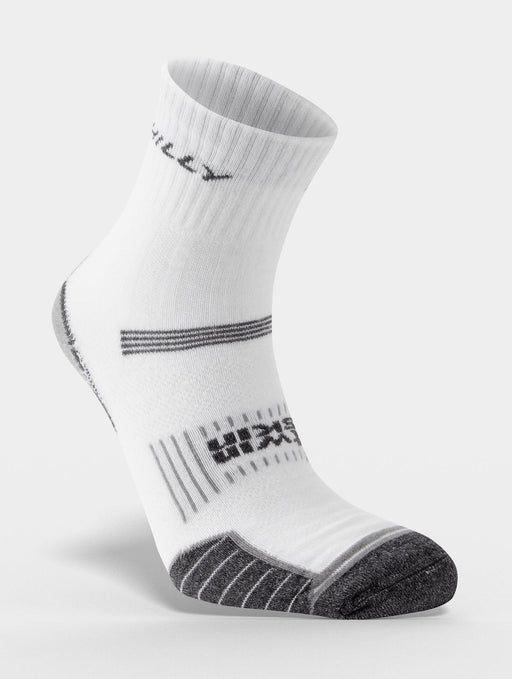 Hilly Mens Twin Skin Anklet Socks Sports Running Socks - White / Grey MarlHilly