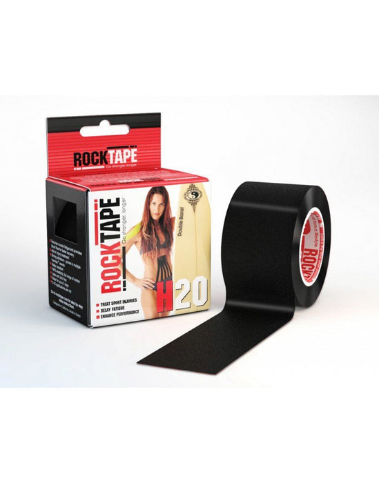 Rocktape H2O Tape Extra Sticky Adhesive Kinesiology Rolls 5M - Black