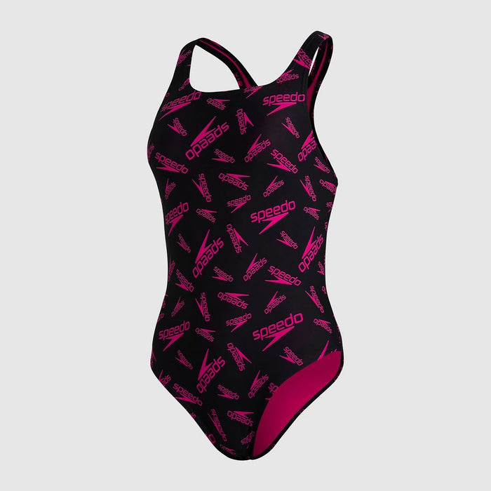 Speedo Swimming Costume Women's Boom Logo Allover Medalist SwimsuitFITNESS360