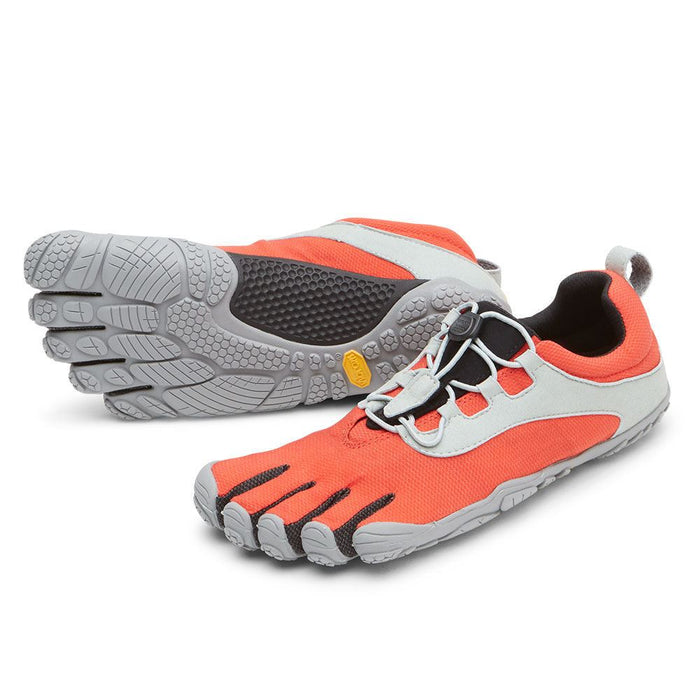 Vibram Womens V-Run Retro Fivefingers Shoes Barefoot Running Trainers Grey/Red