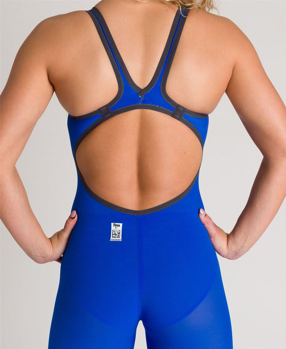 Arena Womens Powerskin Swimming Kneesuit Open Back Carbon Air² Swimwear Blue