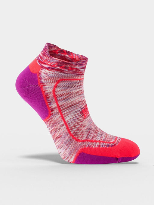 Hilly Womens Active Socklet Sports Running Socks - Hot Coral / Grape JuiceHilly